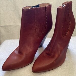 Dolce & Gabbana brown leather ankle boots with wooden heel, size 37.5